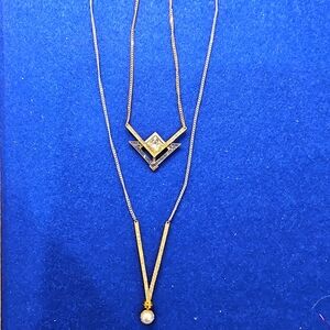 Swarovski Golden Long Necklace Set Blue Crystal Mix Plated